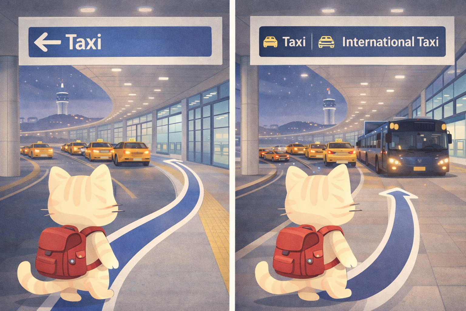 Late-night transportation from Incheon Airport including night buses and taxis to Seoul